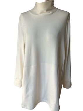 J. Jill Cream Mock-Neck Tunic Fleece